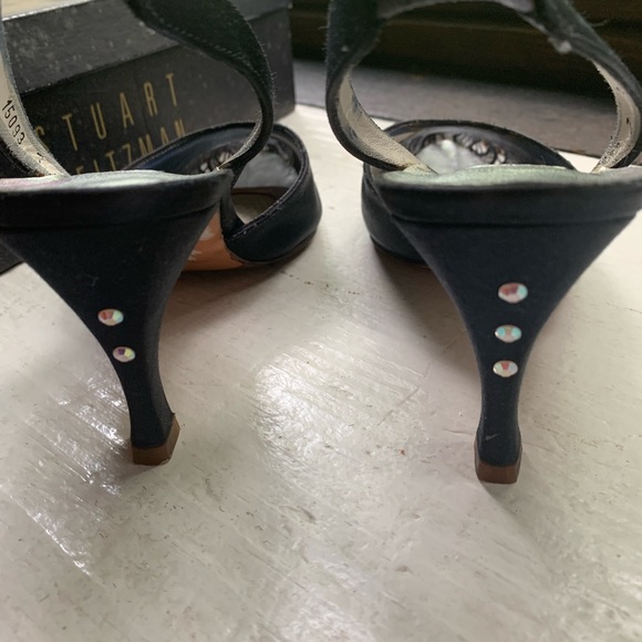 Stuart Weitzman satin black evening dress shoes in size 7 - Picture 6 of 9